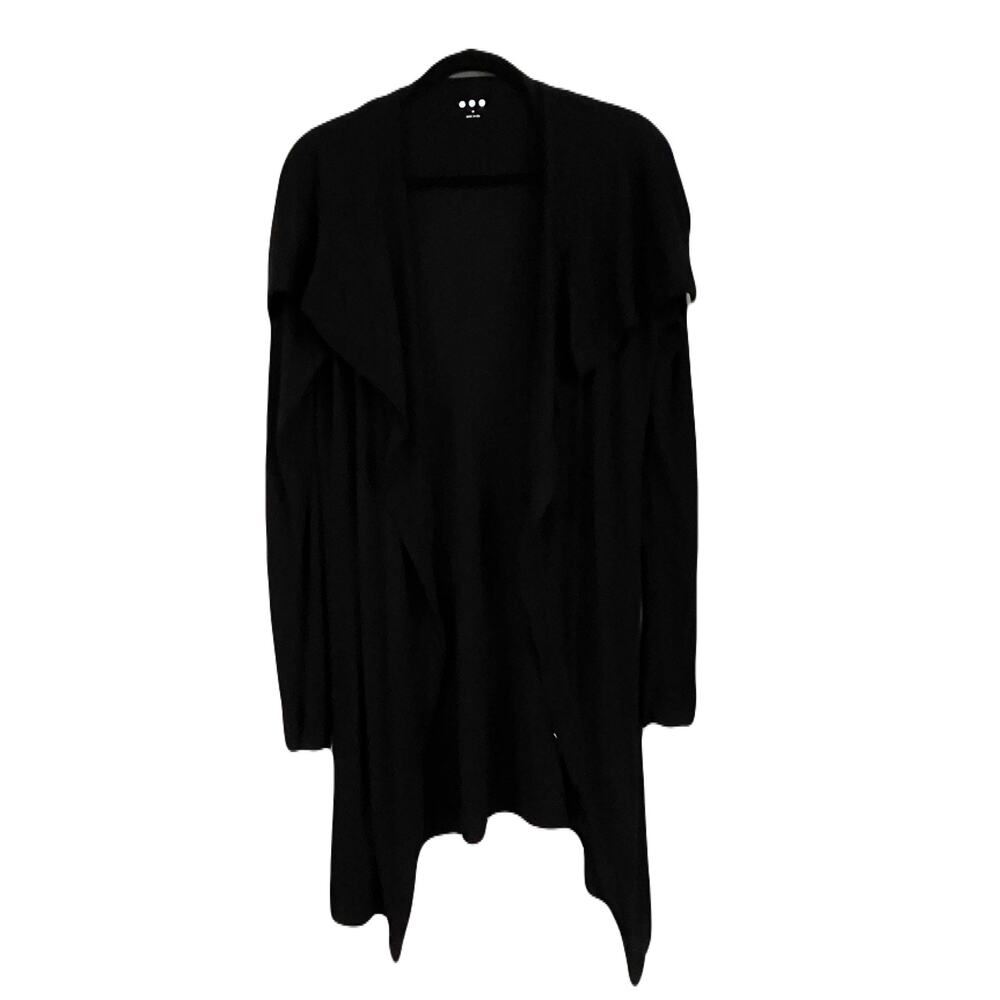 Three Dots Alexis Open Front Cardigan, Black, Slub Knit, Size M